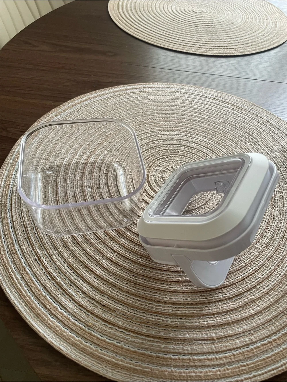 Clear Plastic Food Storage Canister Set with Gray Lids